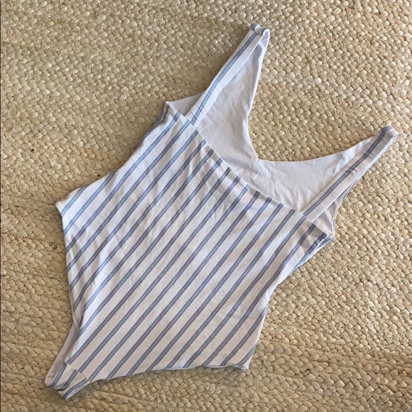 Revel Rey Carmen white with blue stripe one piece - Picture 4 of 4